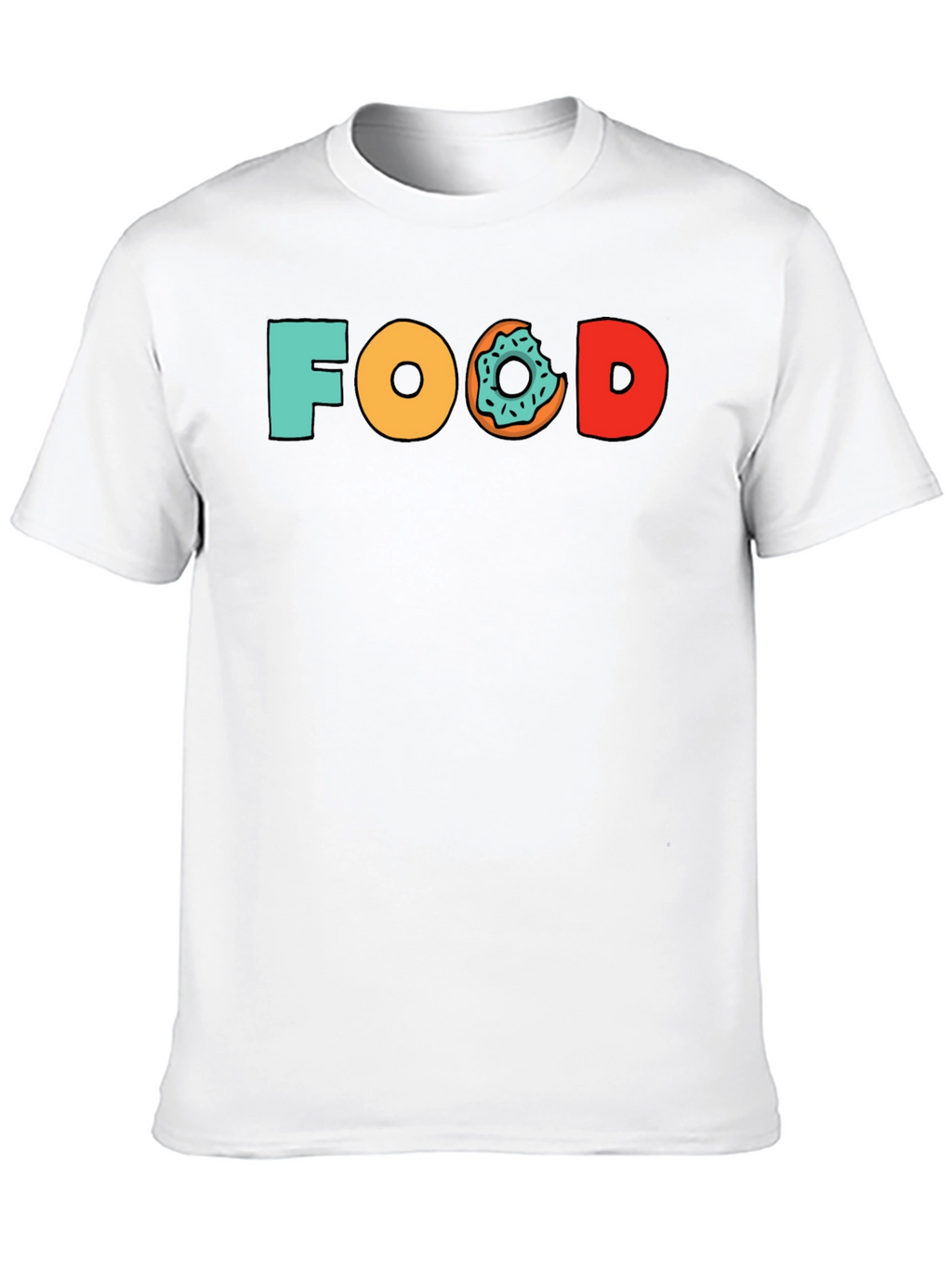 Food Donut Graphic Tee - Black Cotton T-Shirt