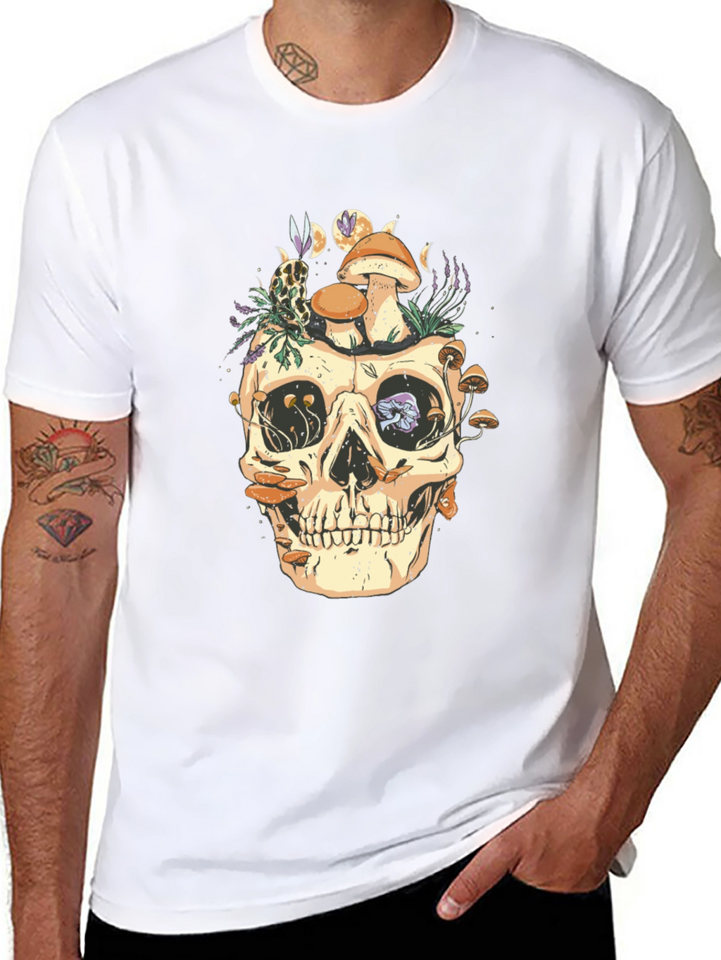 Skull & Mushrooms Graphic Tee