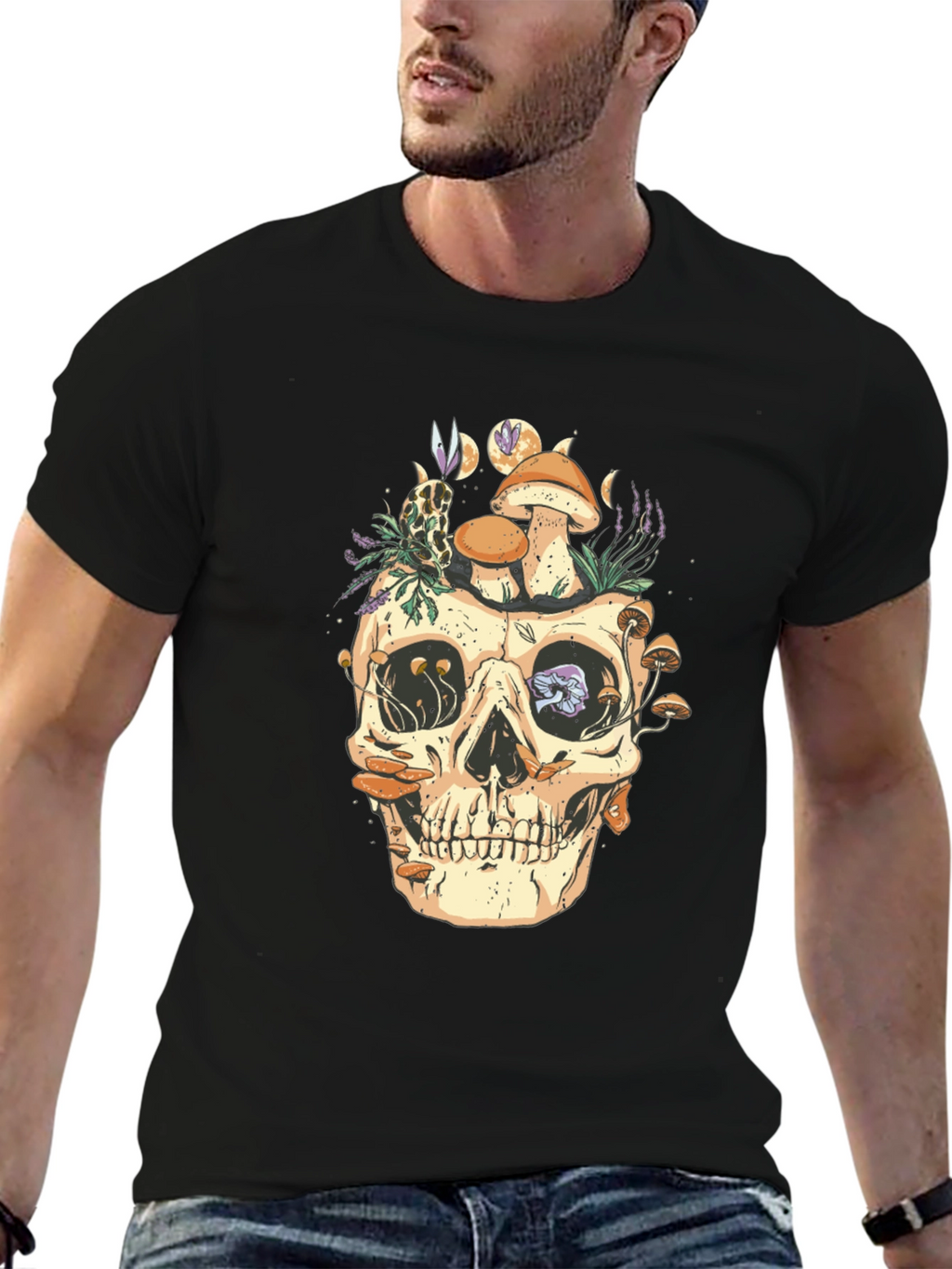Skull & Mushrooms Graphic Tee