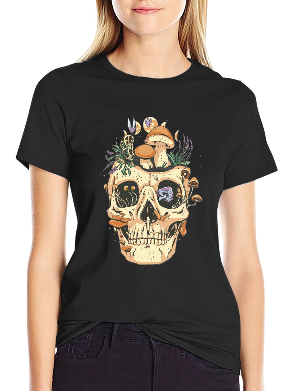 Skull & Mushrooms Graphic Tee