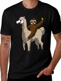 Sloth Riding Alpaca T-Shirt