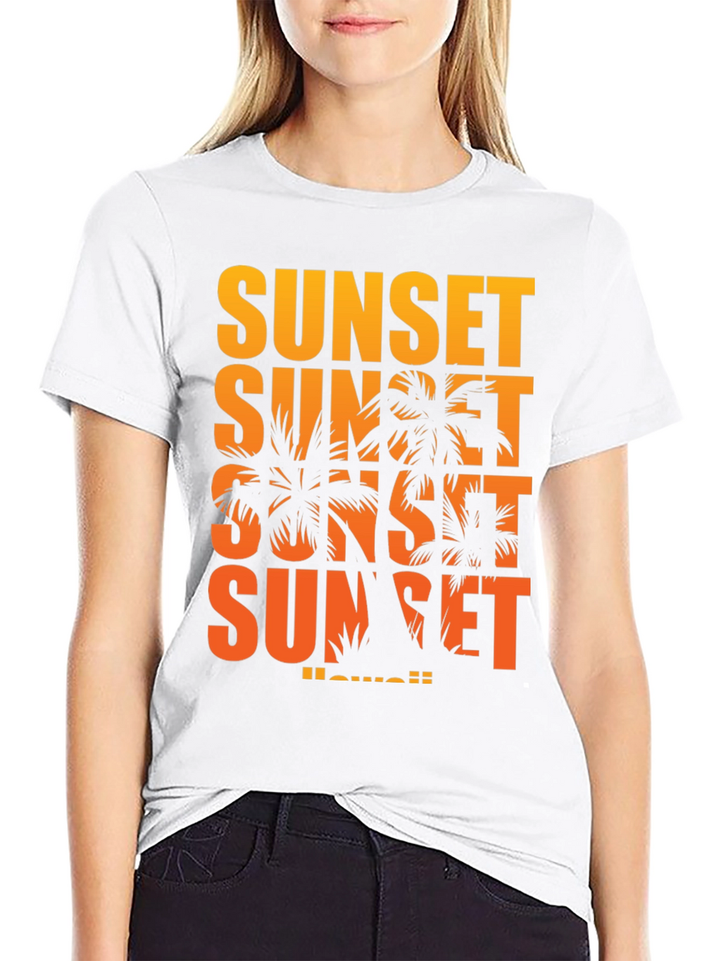 Sunset Hawaii Graphic T-Shirt - Black