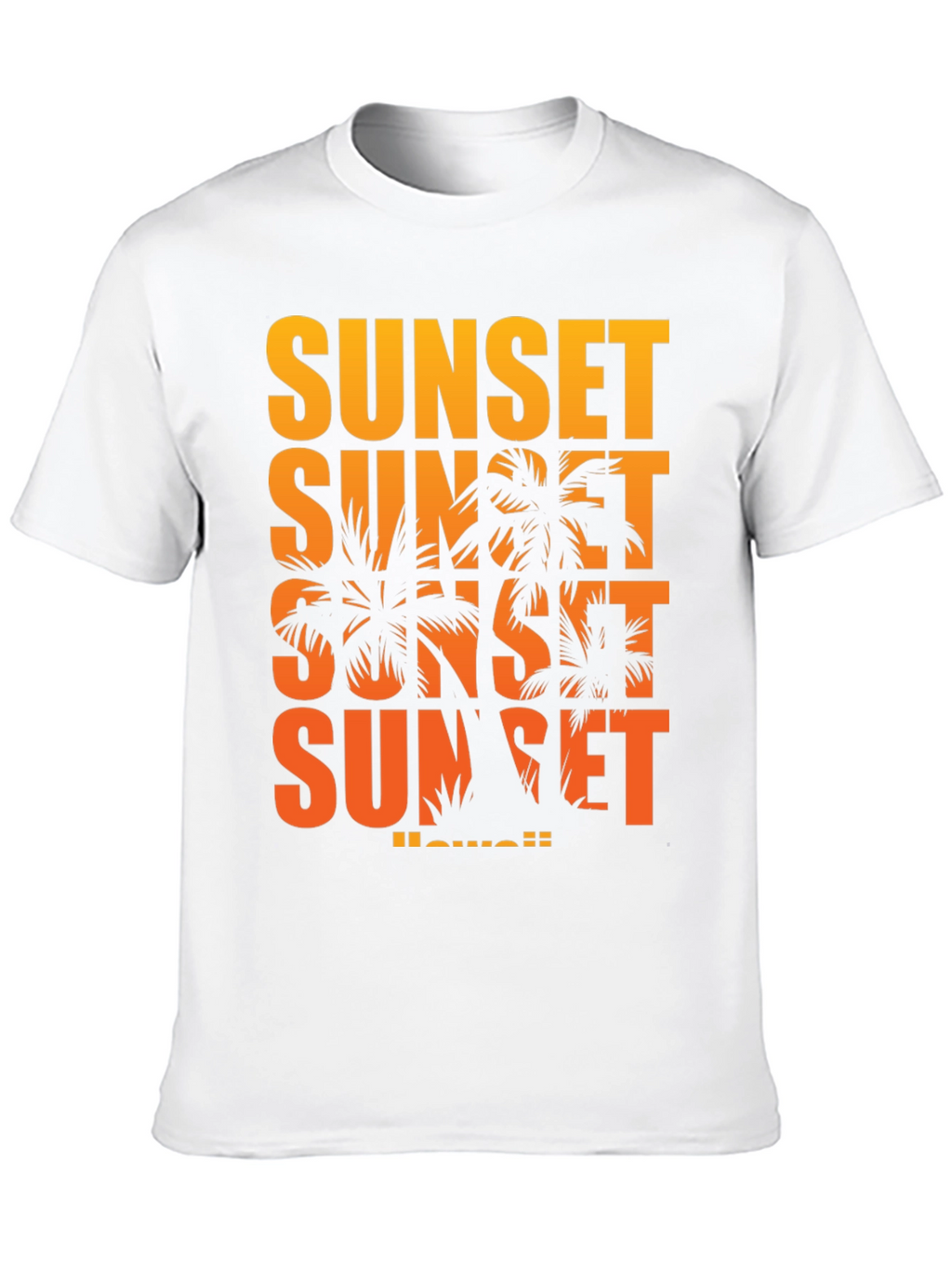 Sunset Hawaii Graphic T-Shirt - Black