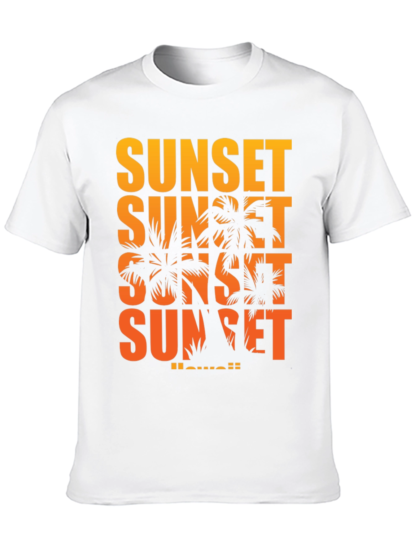 Sunset Hawaii Graphic T-Shirt - Black