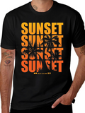 Sunset Hawaii Graphic T-Shirt - Black