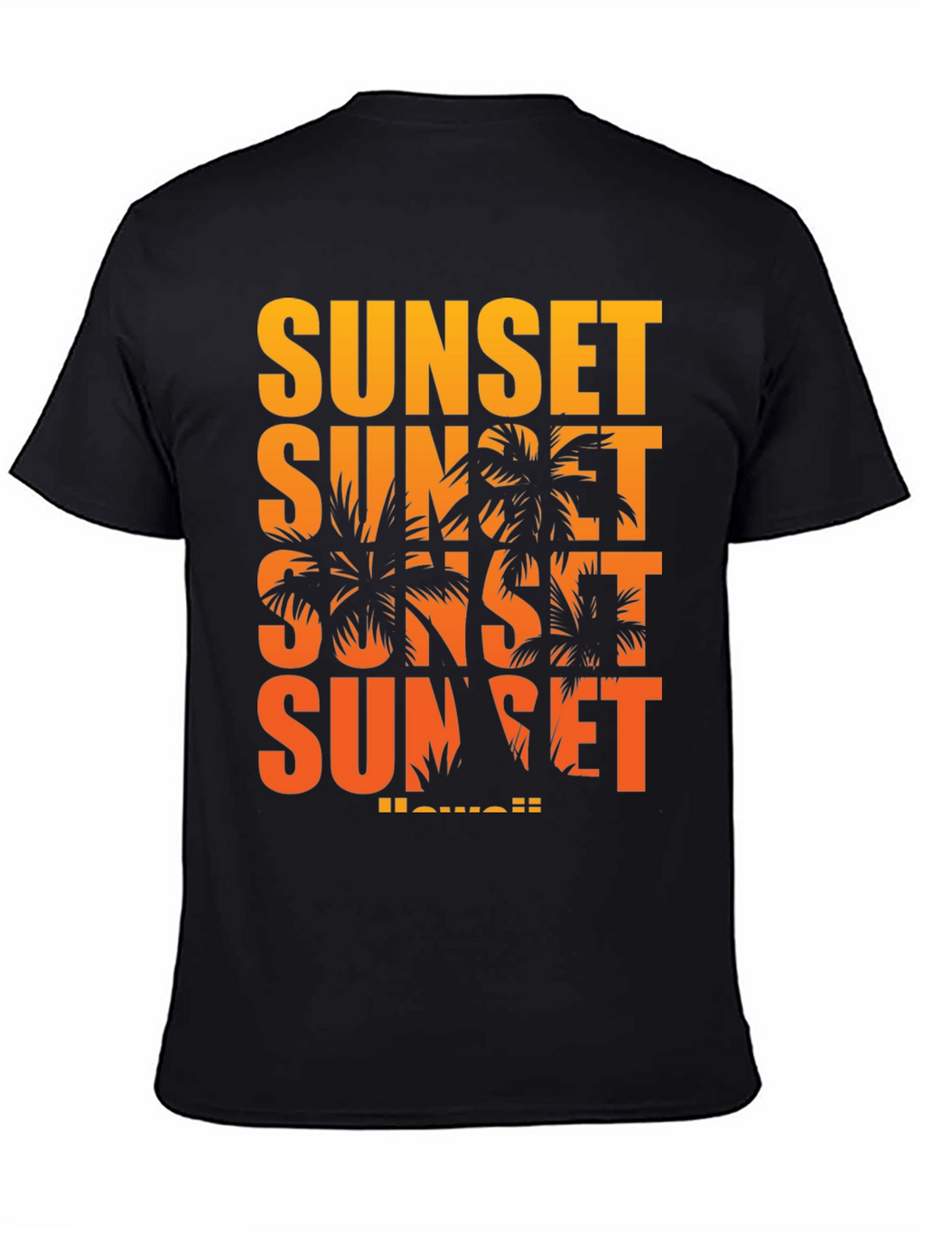 Sunset Hawaii Graphic T-Shirt - Black