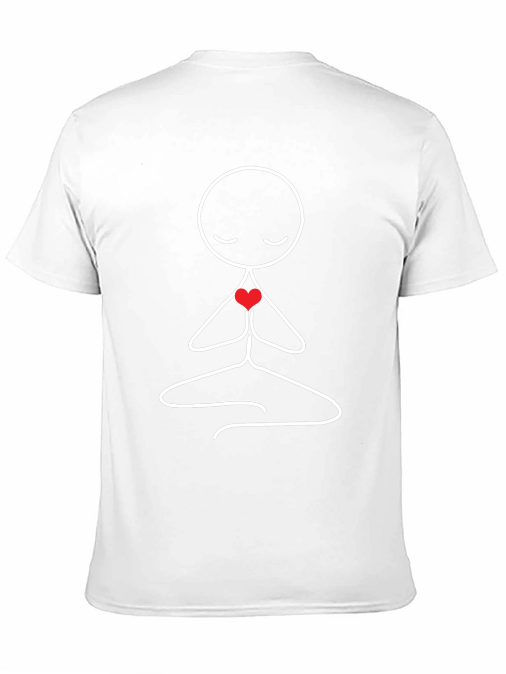 Meditating Stick Figure Heart Graphic T-Shirt