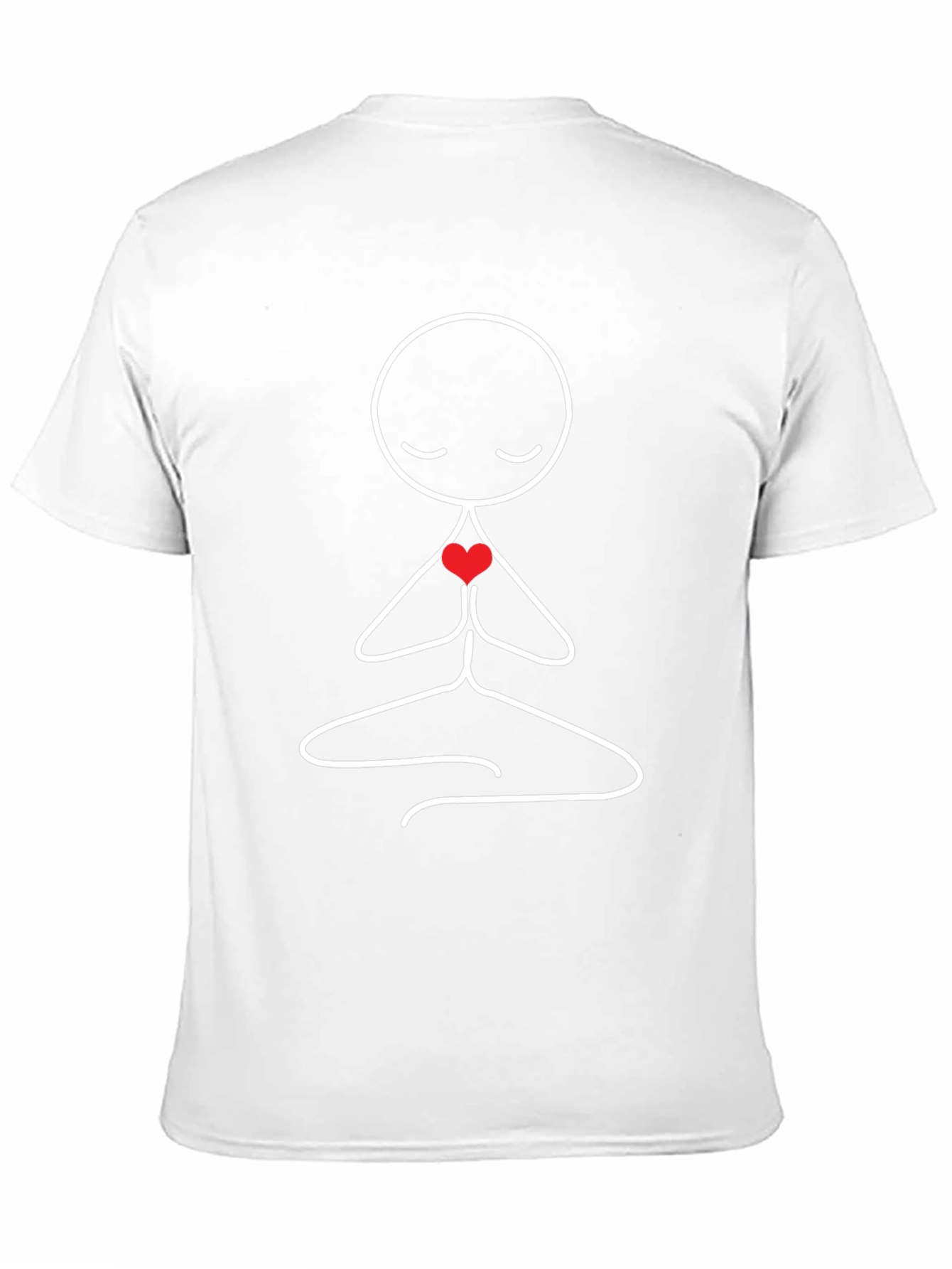 Meditating Stick Figure Heart Graphic T-Shirt