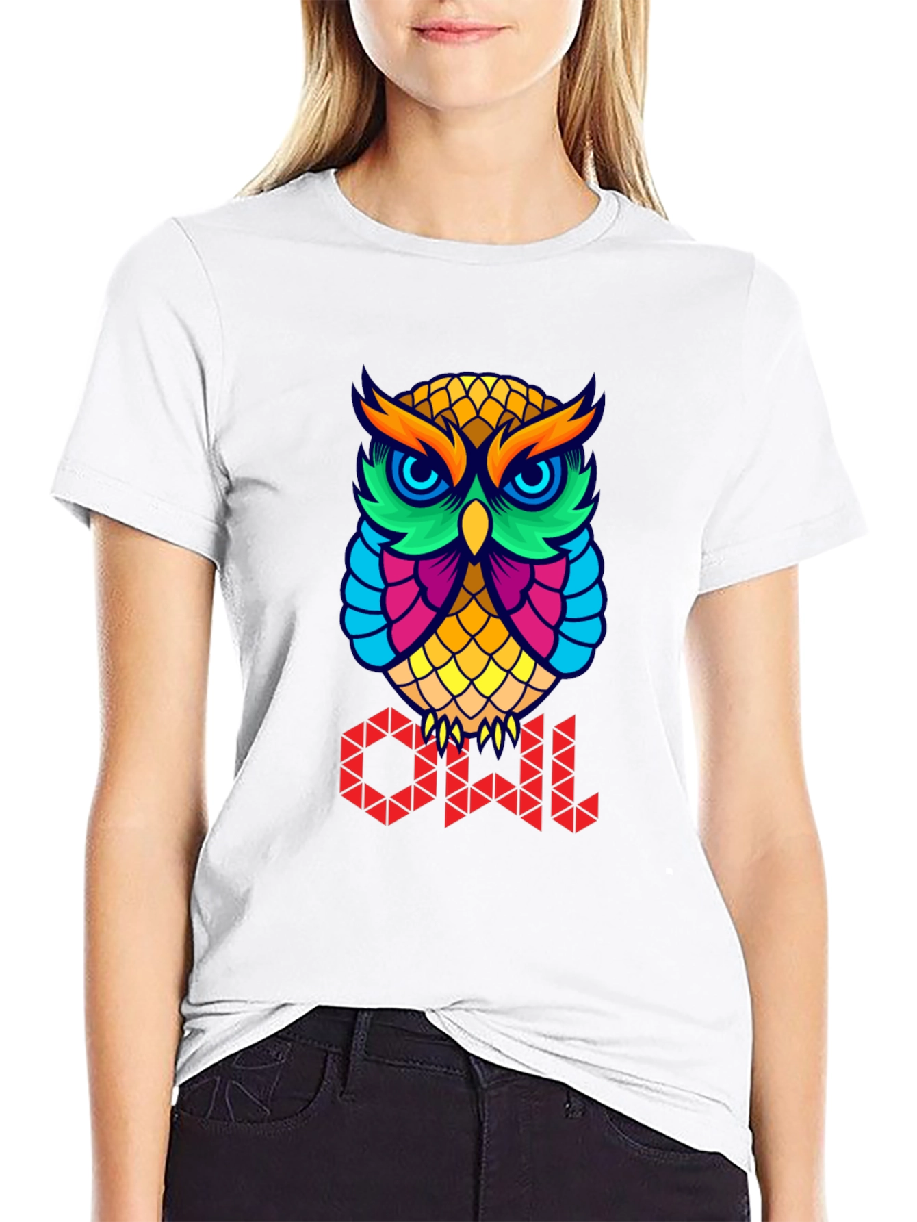 Colorful Owl Graphic T-Shirt