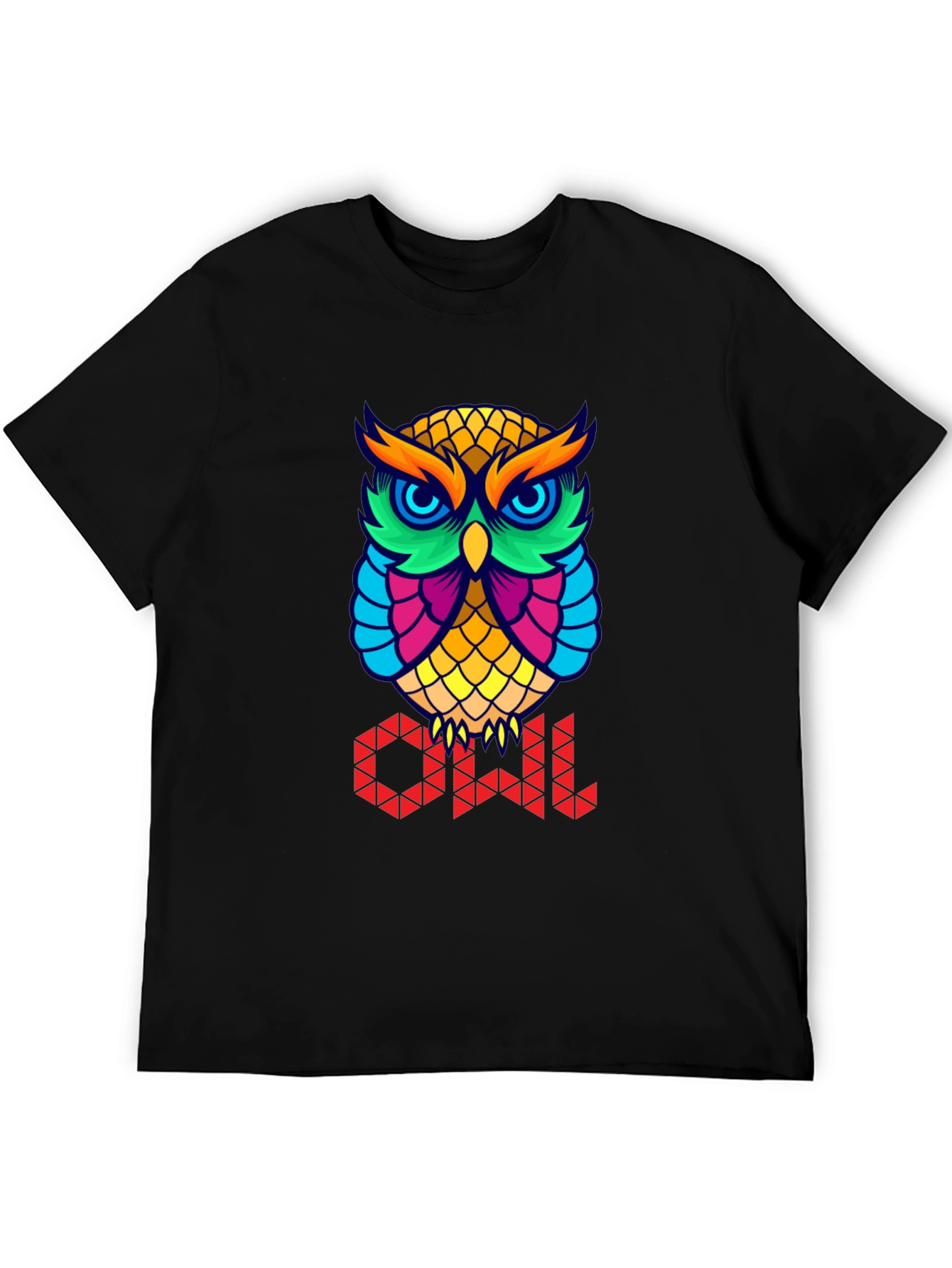 Colorful Owl Graphic T-Shirt