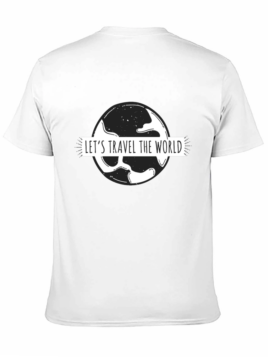 Lets Travel the World Black Graphic T-Shirt