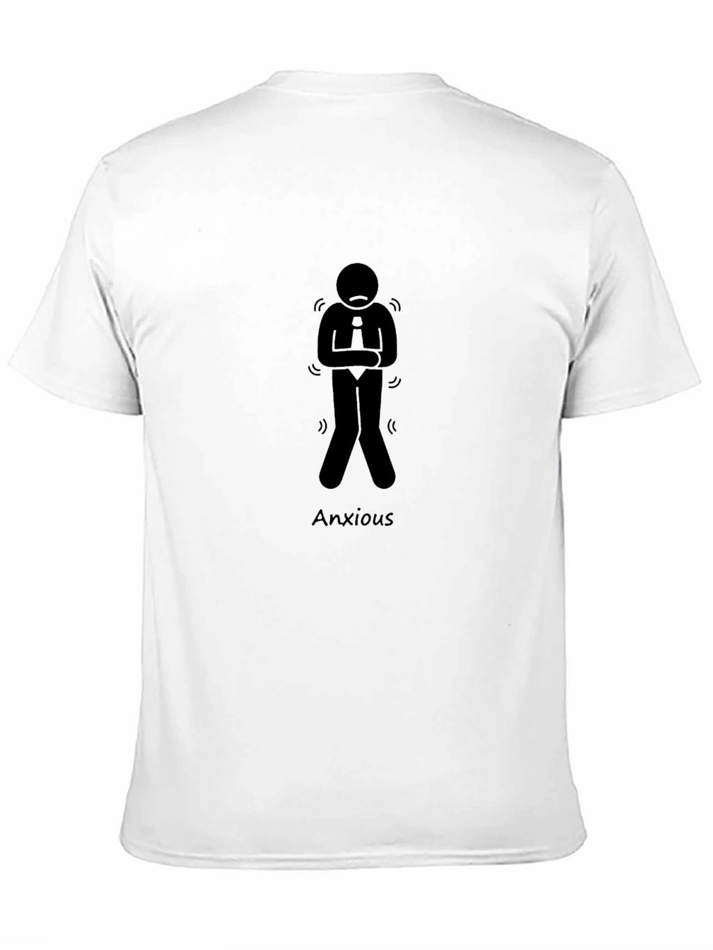 Anxious Stick Figure Graphic Tee - Black