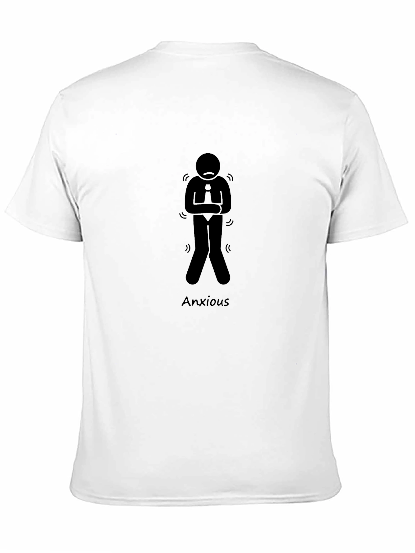 Anxious Stick Figure Graphic Tee - Black