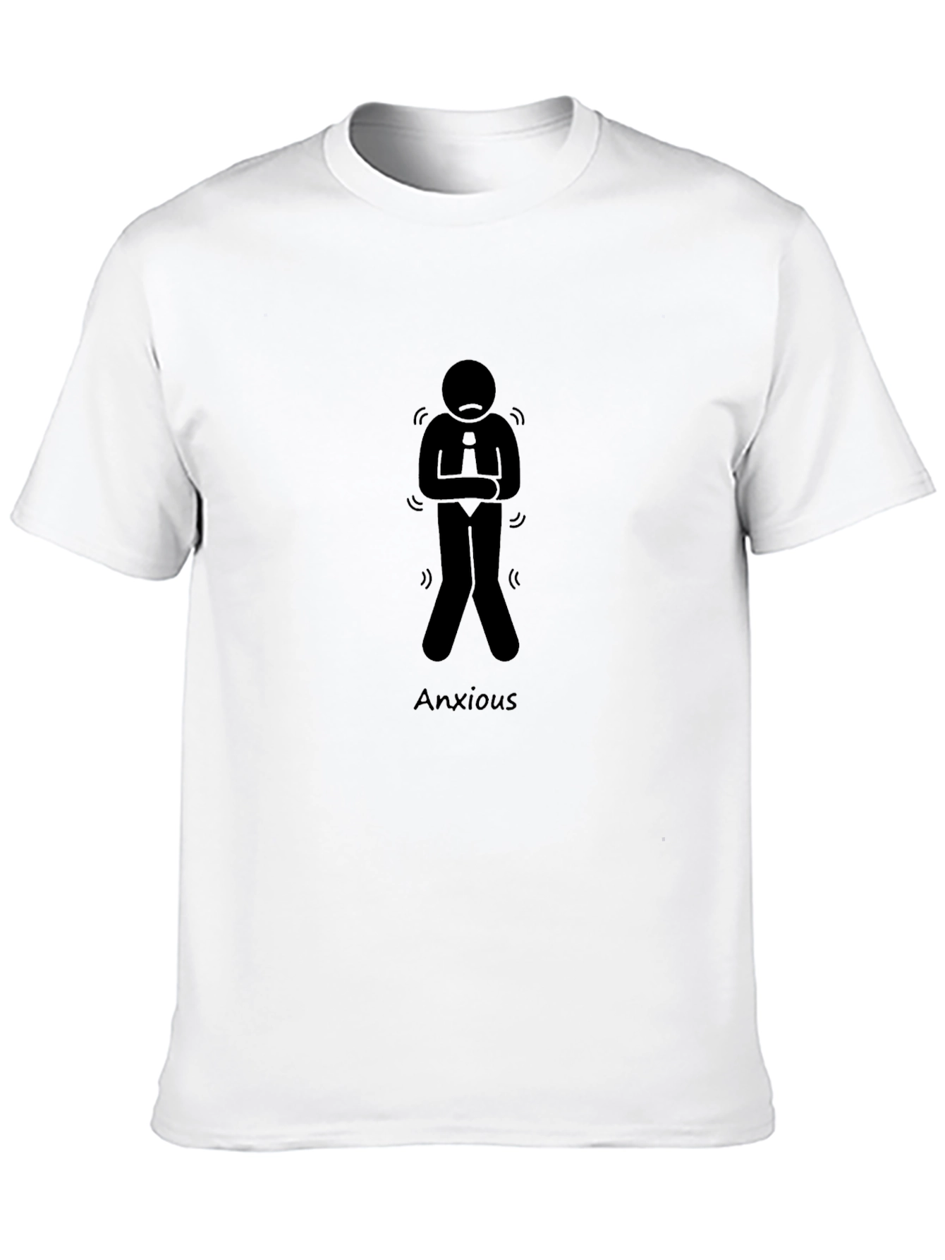 Anxious Stick Figure Graphic Tee - Black
