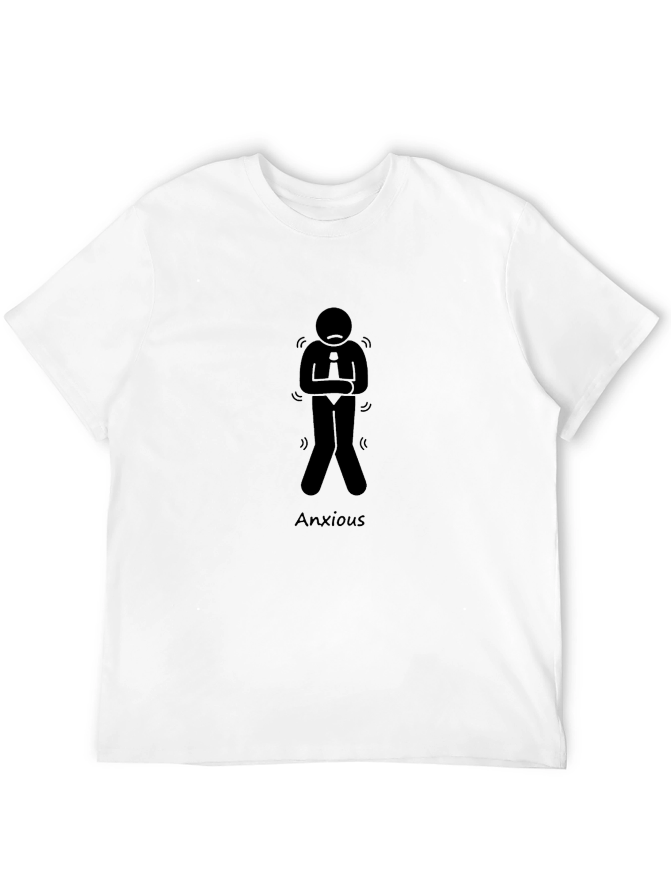 Anxious Stick Figure Graphic Tee - Black