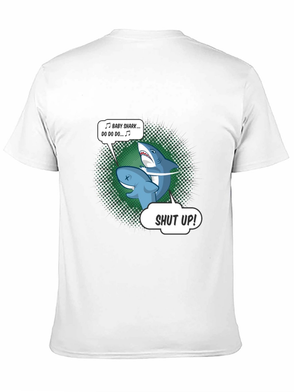 Baby Shark Shut Up Mens Black T-Shirt