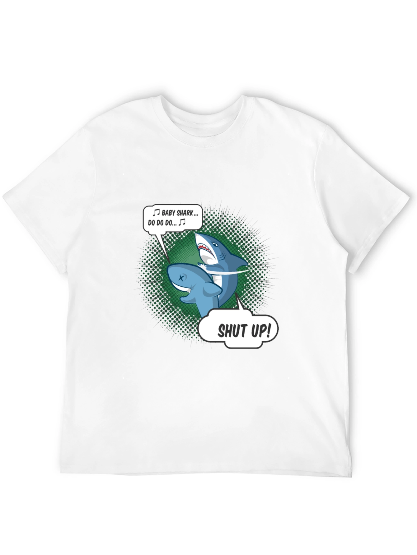 Baby Shark Shut Up Mens Black T-Shirt