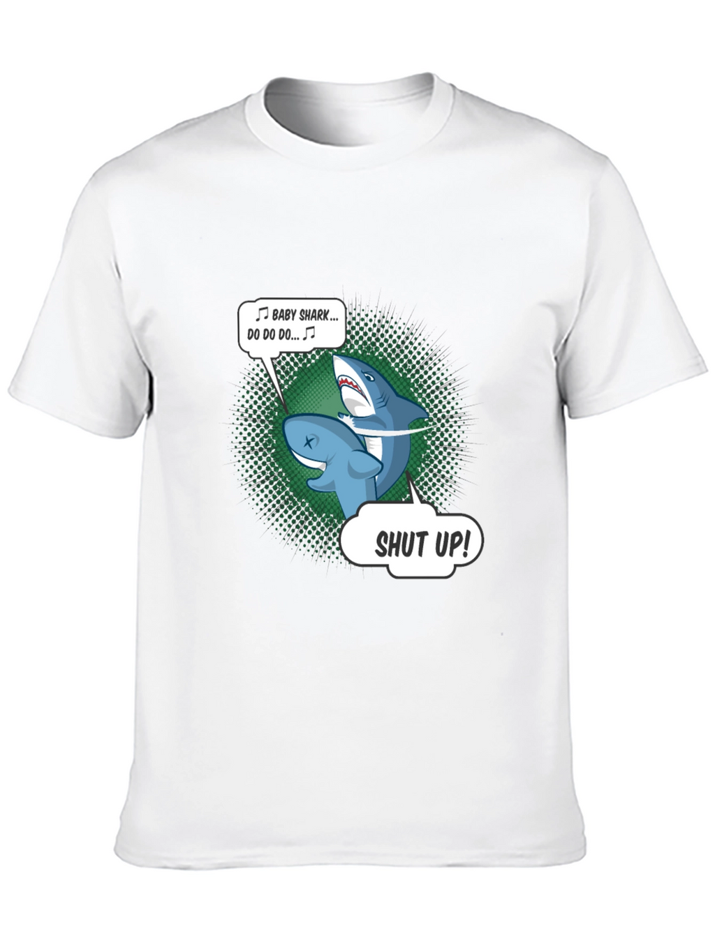 Baby Shark Shut Up Mens Black T-Shirt