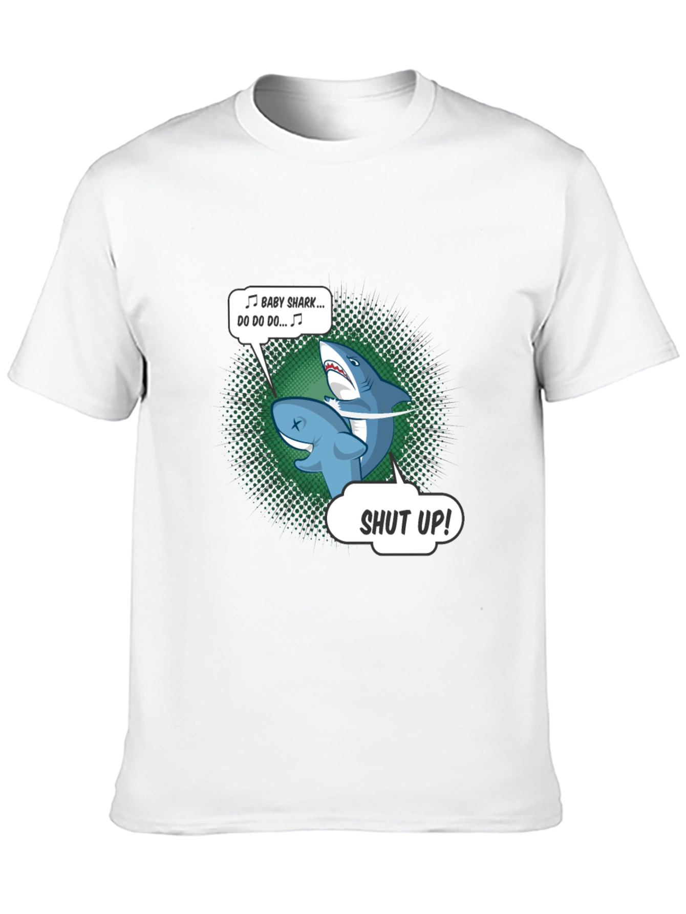 Baby Shark Shut Up Mens Black T-Shirt