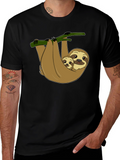 Cute Sloth Mom & Baby Graphic T-Shirt