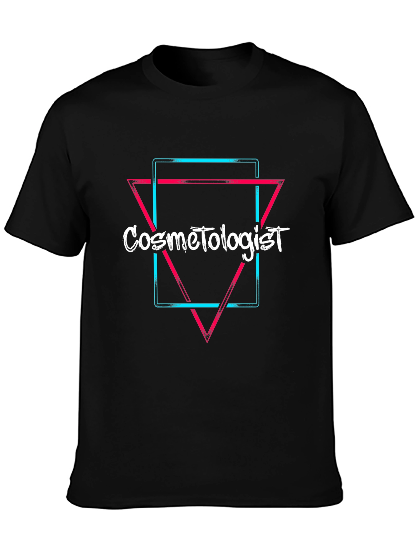 Cosmetologist Neon Graphic T-Shirt - Black