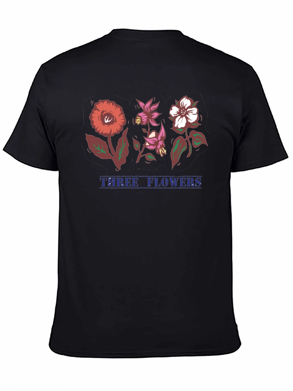 Three Flowers Graphic T-Shirt