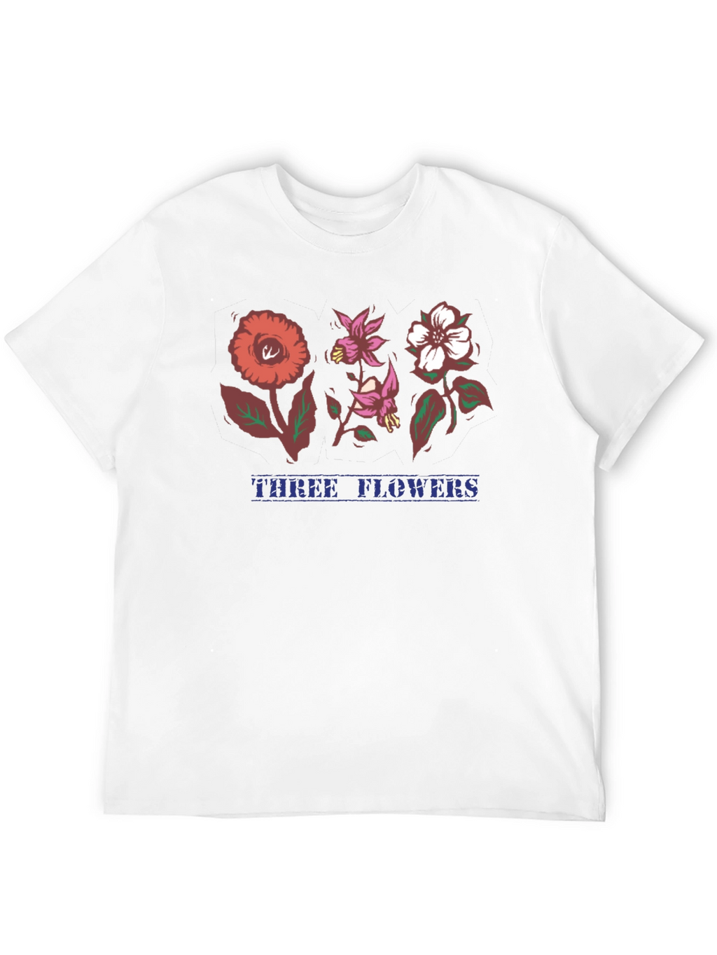 Three Flowers Graphic T-Shirt
