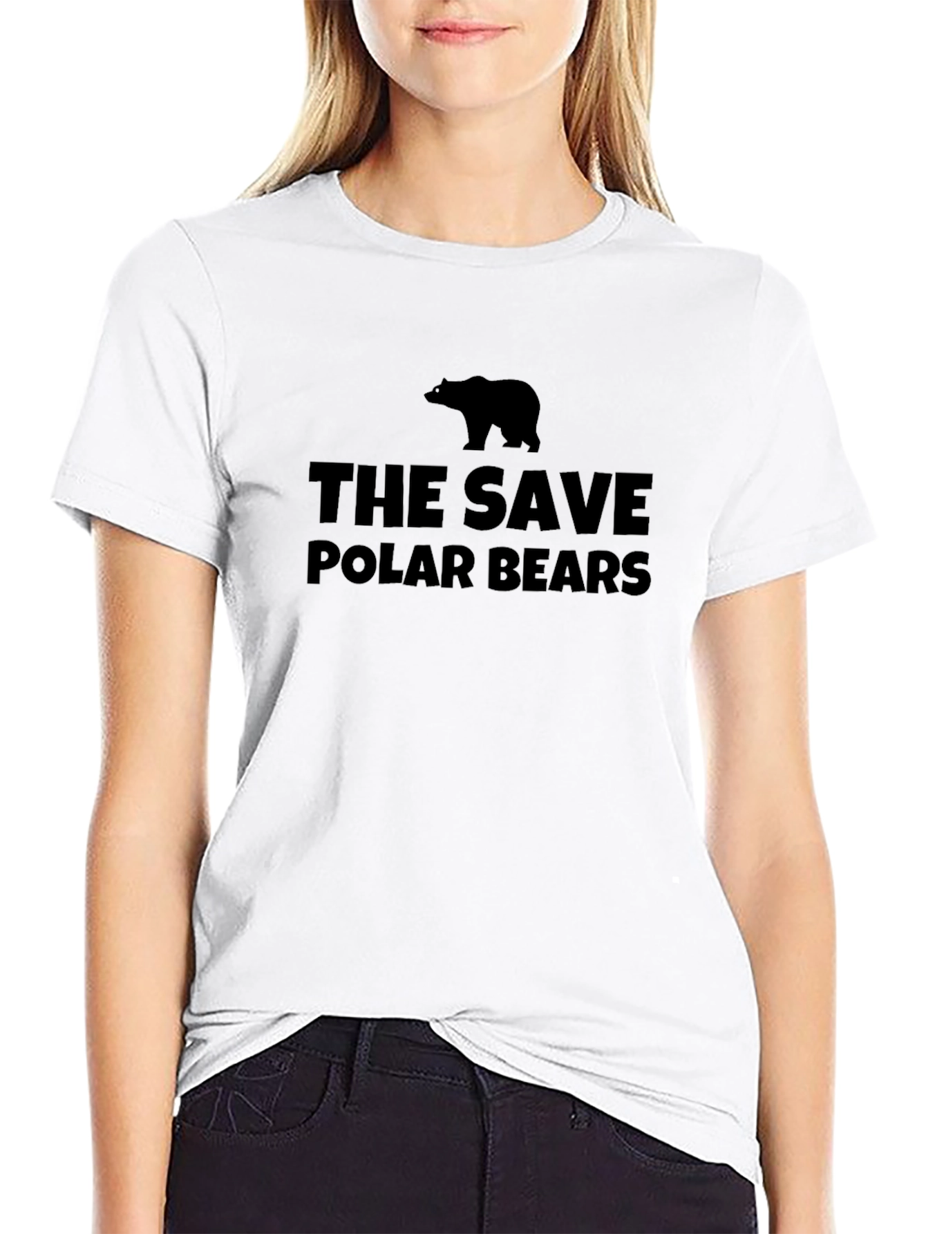 Save Polar Bears Graphic Tee - Black