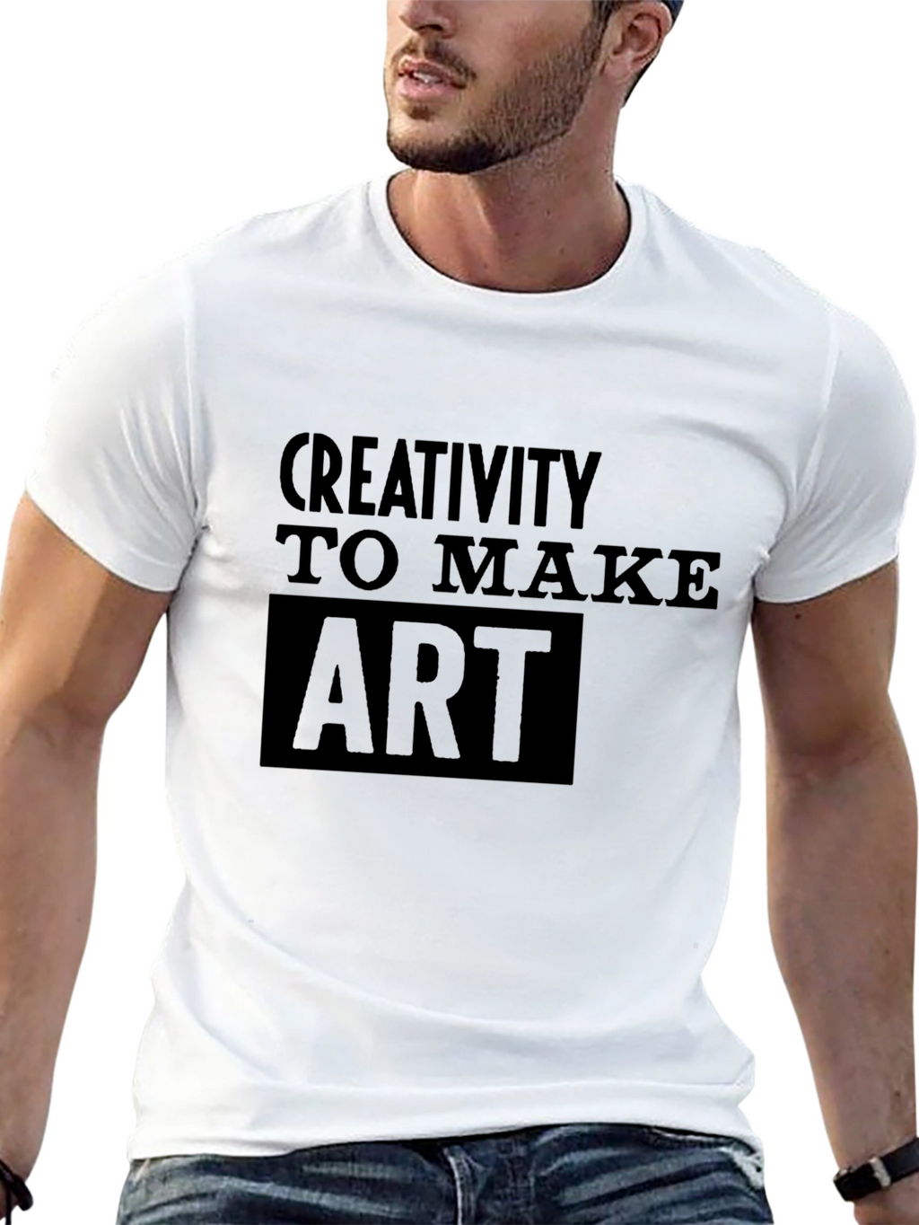 Creative Art Black T-Shirt - Unique Design