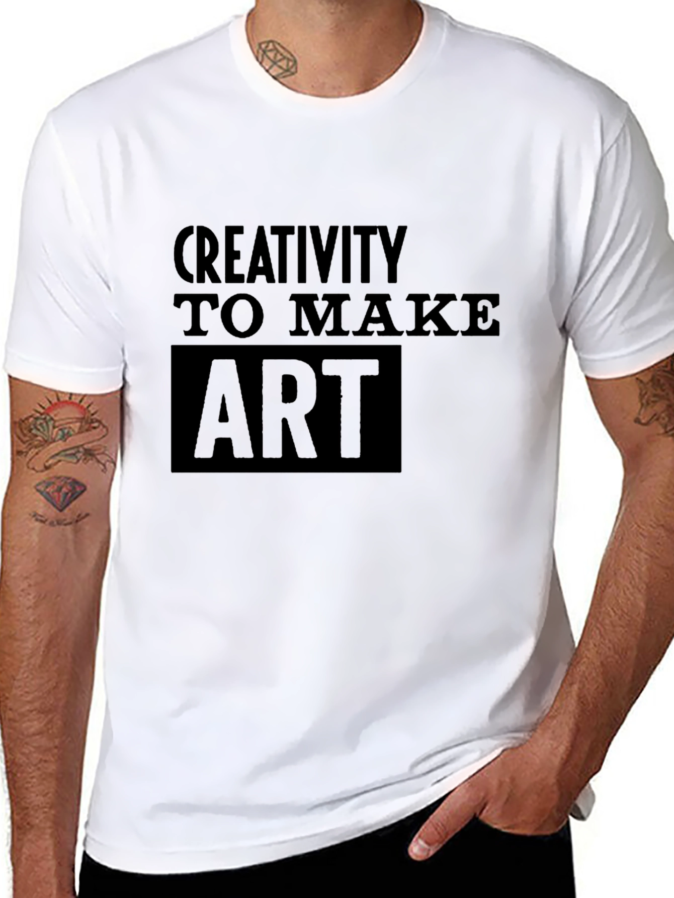 Creative Art Black T-Shirt - Unique Design