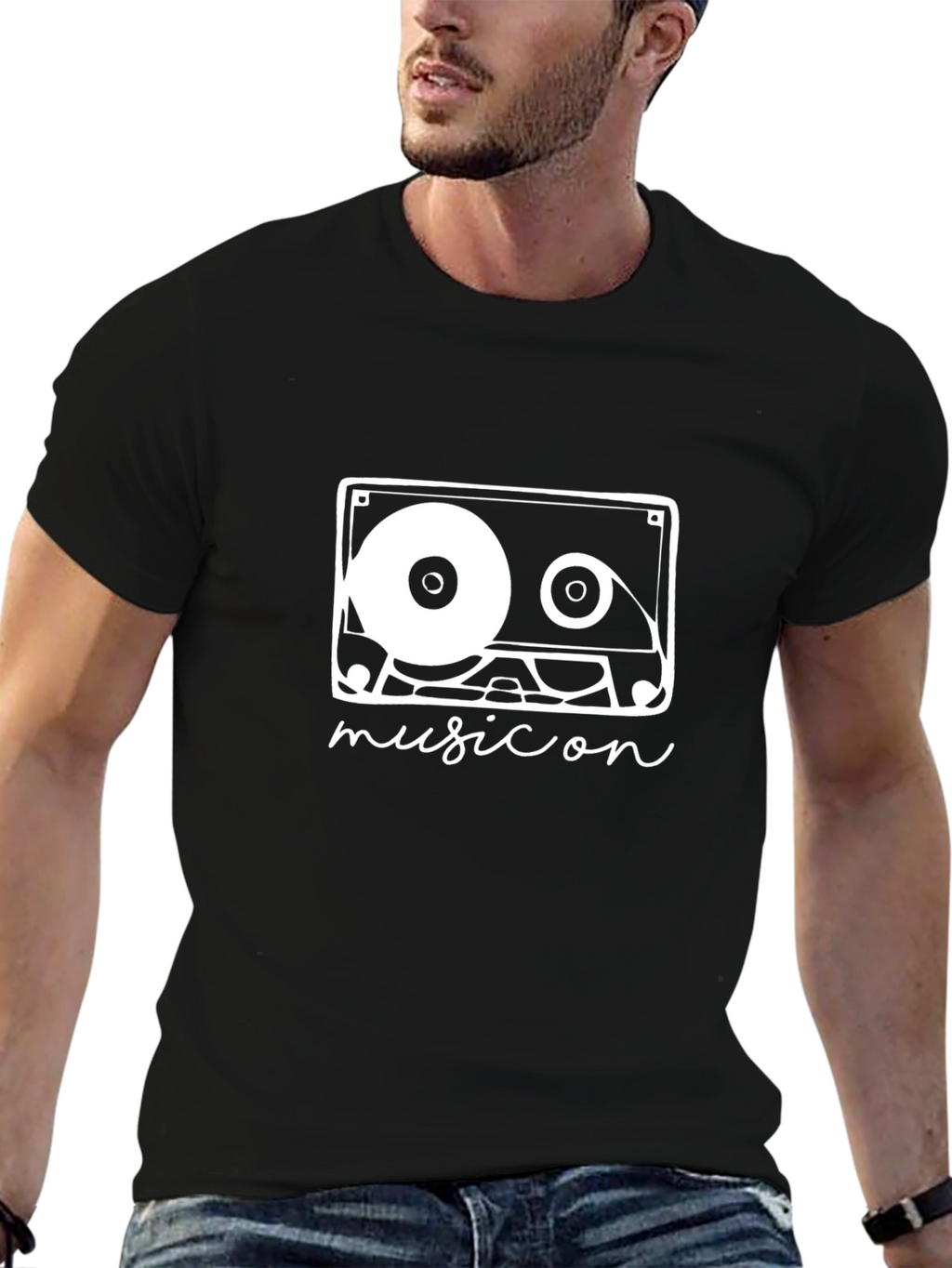 Music Cassette Graphic Tee - Retro Style