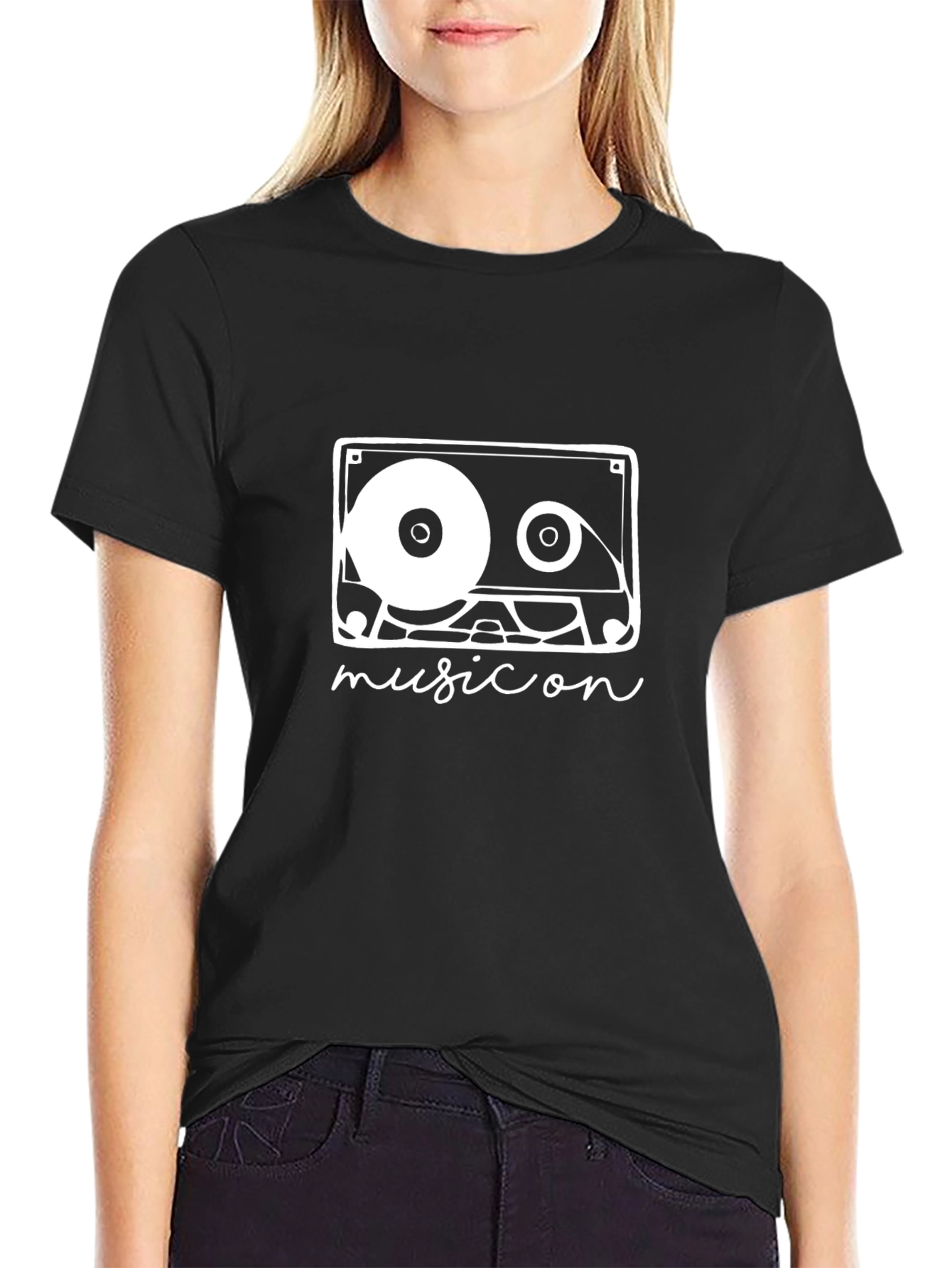 Music Cassette Graphic Tee - Retro Style