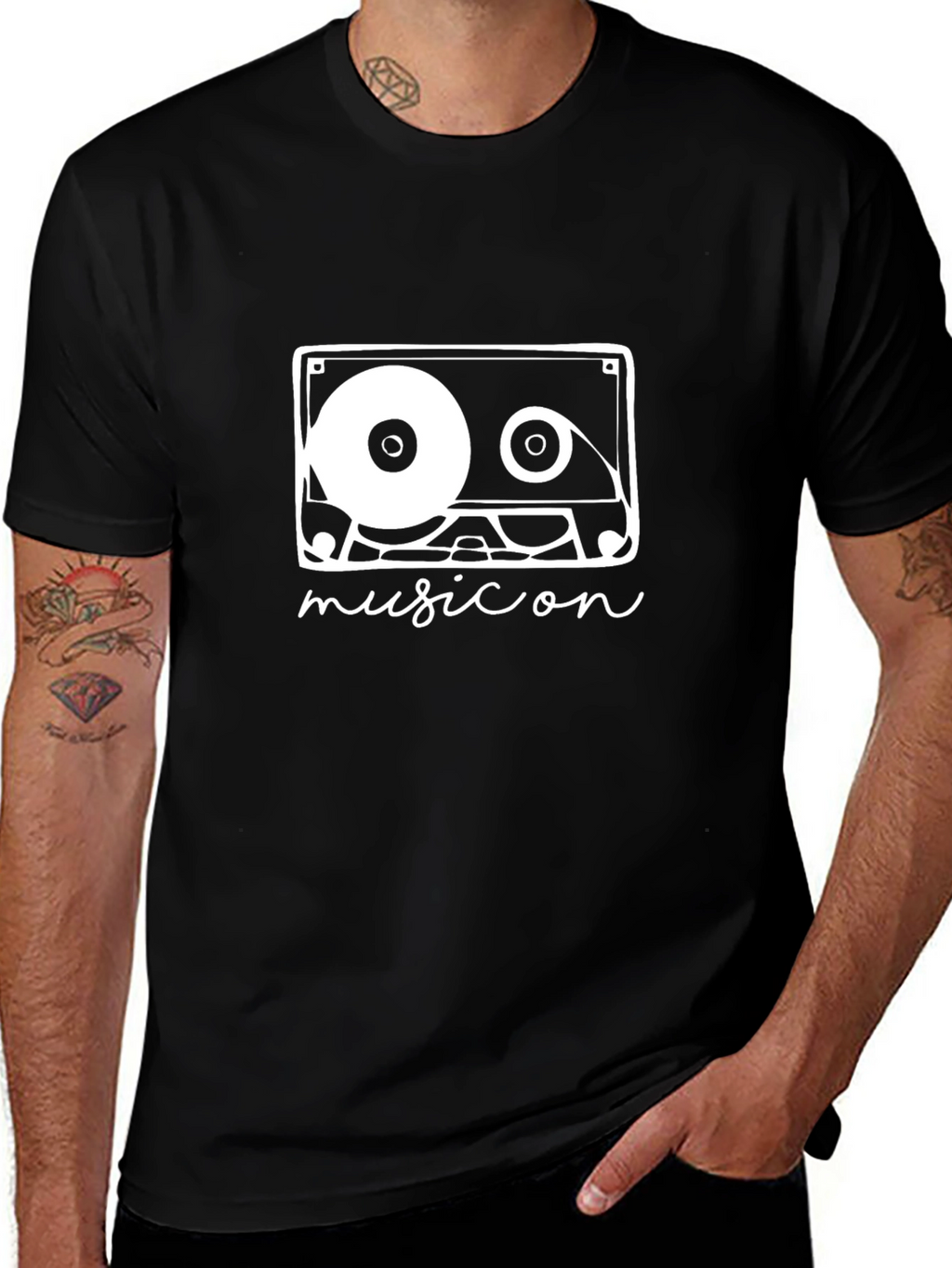 Music Cassette Graphic Tee - Retro Style