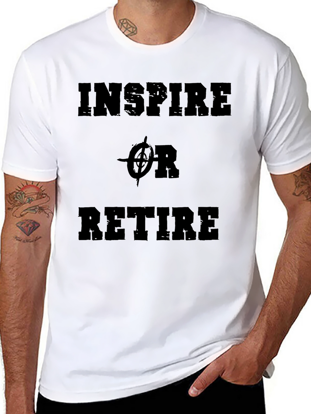 Inspire or Retire Black Graphic T-Shirt