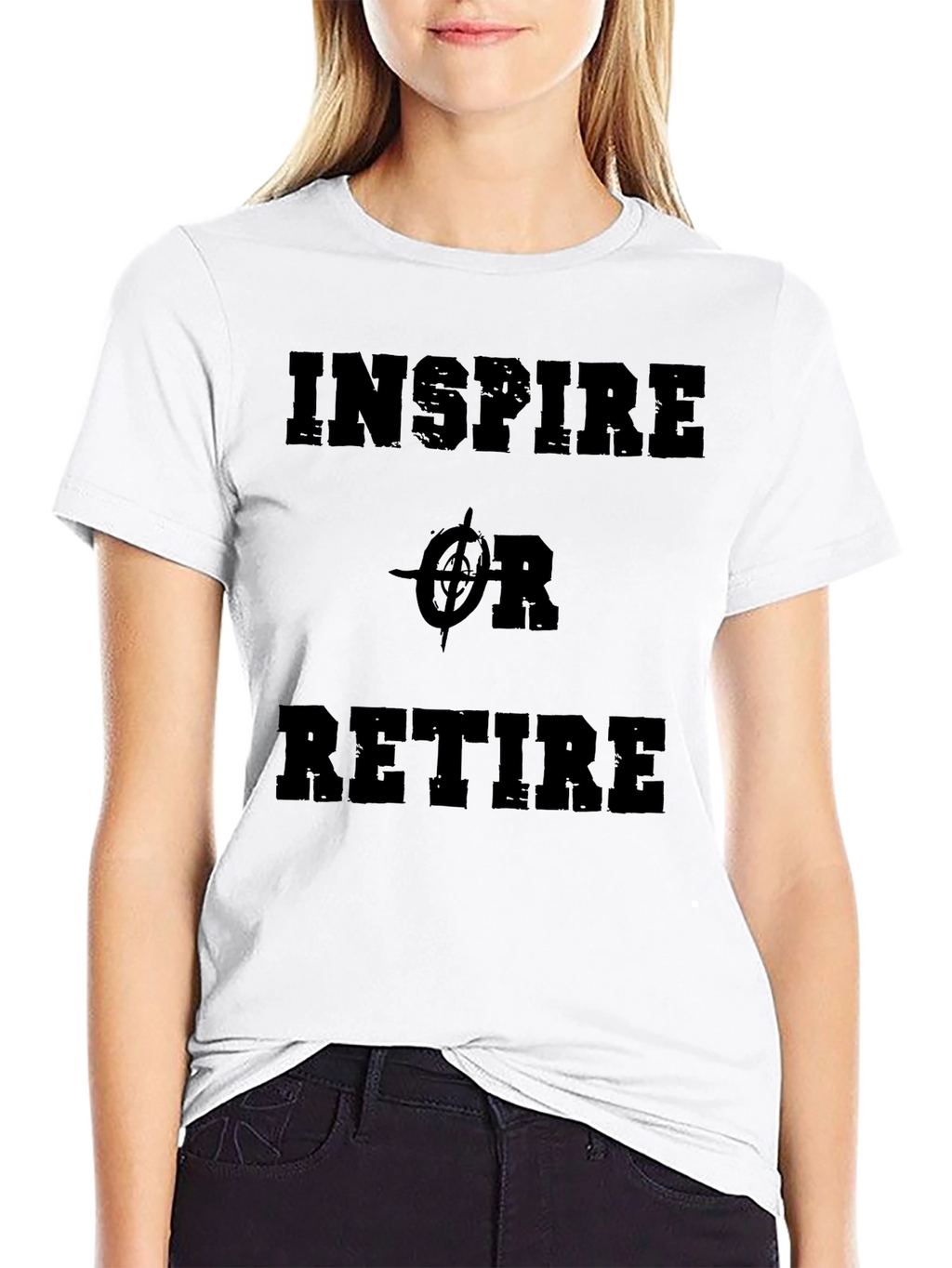 Inspire or Retire Black Graphic T-Shirt