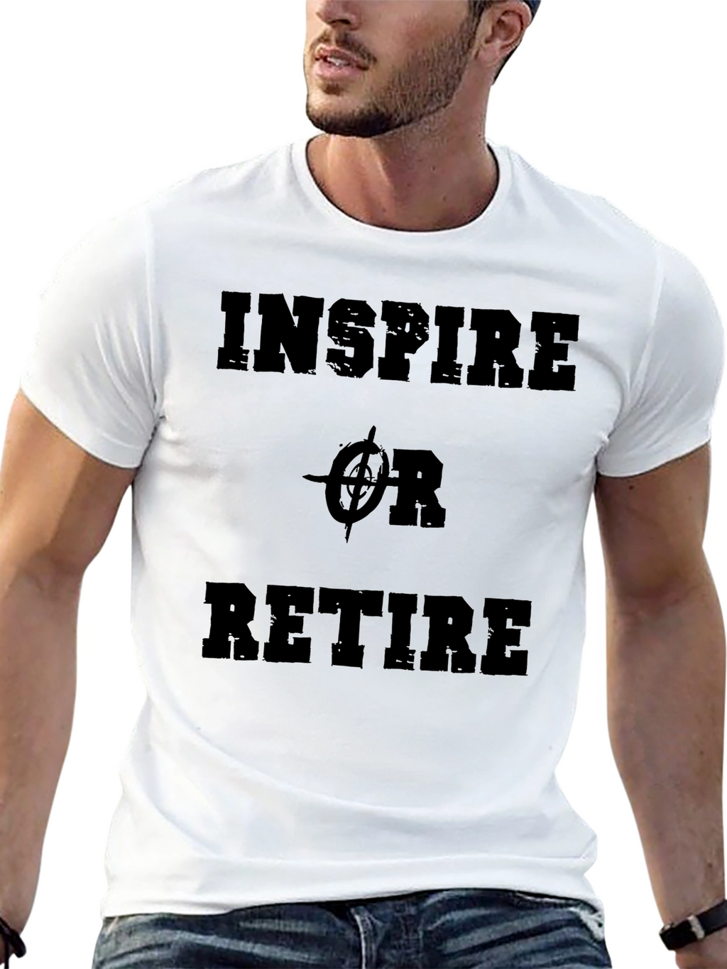 Inspire or Retire Black Graphic T-Shirt