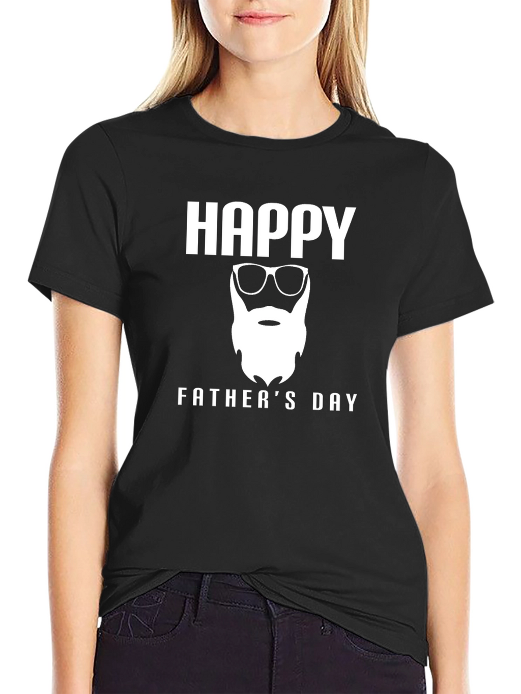 Happy Fathers Day Graphic Tee - Black