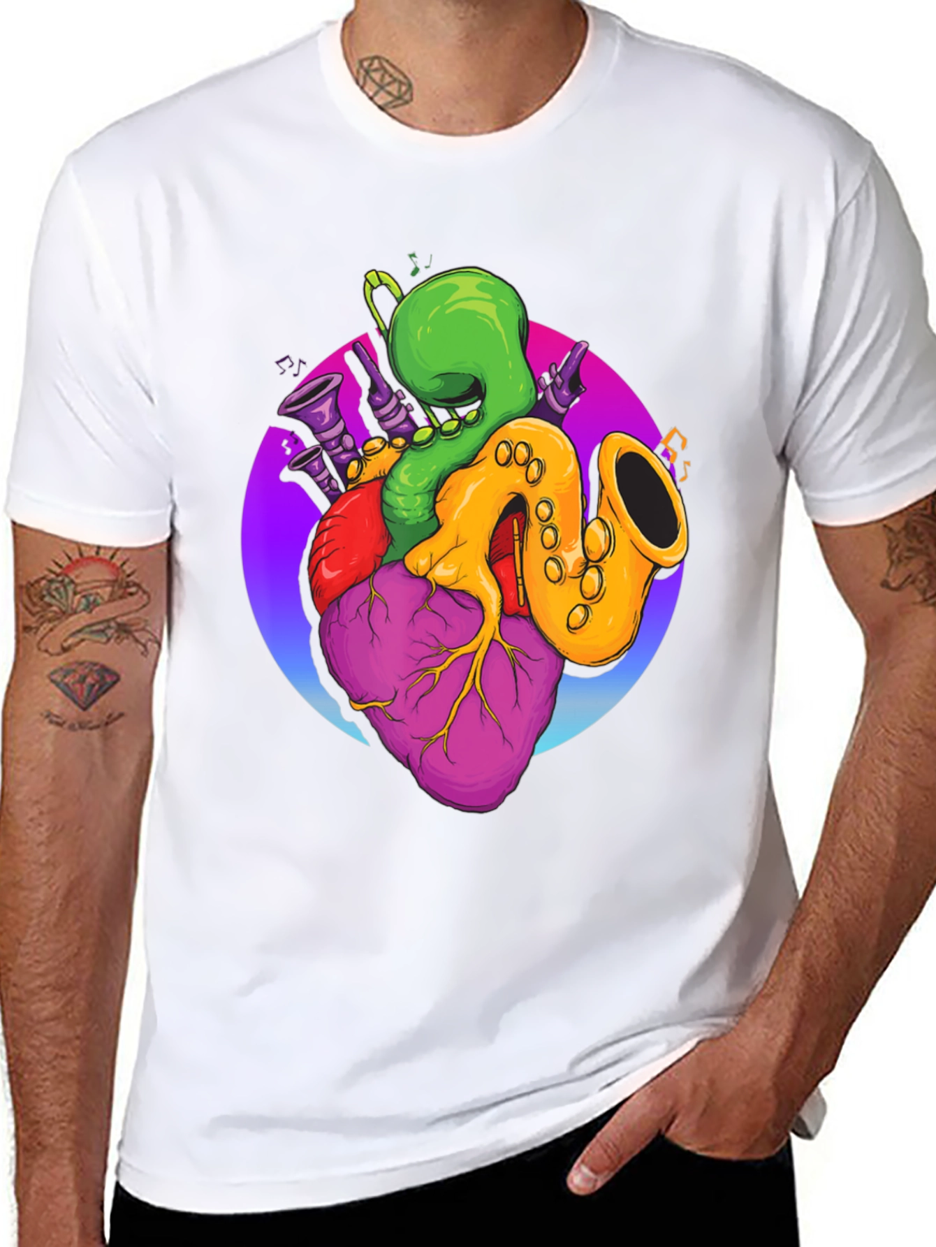 Musical Heart T-Shirt - Black Graphic Tee
