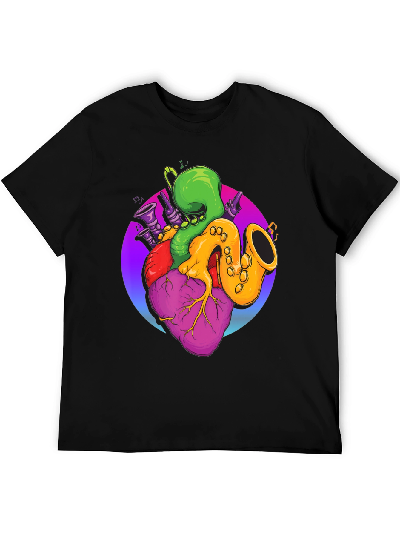 Musical Heart T-Shirt - Black Graphic Tee
