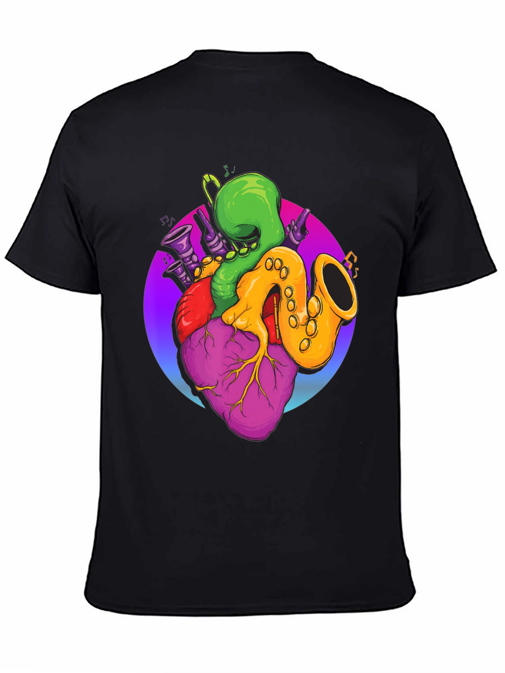 Musical Heart T-Shirt - Black Graphic Tee