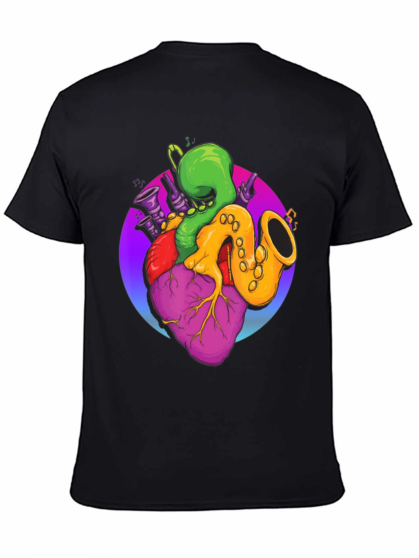 Musical Heart T-Shirt - Black Graphic Tee