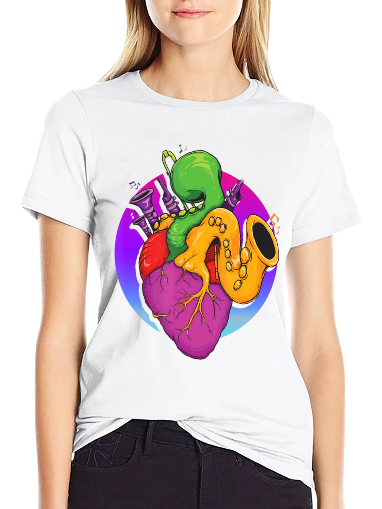 Musical Heart T-Shirt - Black Graphic Tee