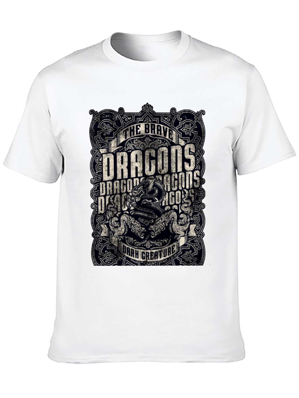 Brave Dragons Dark Creature Graphic Tee