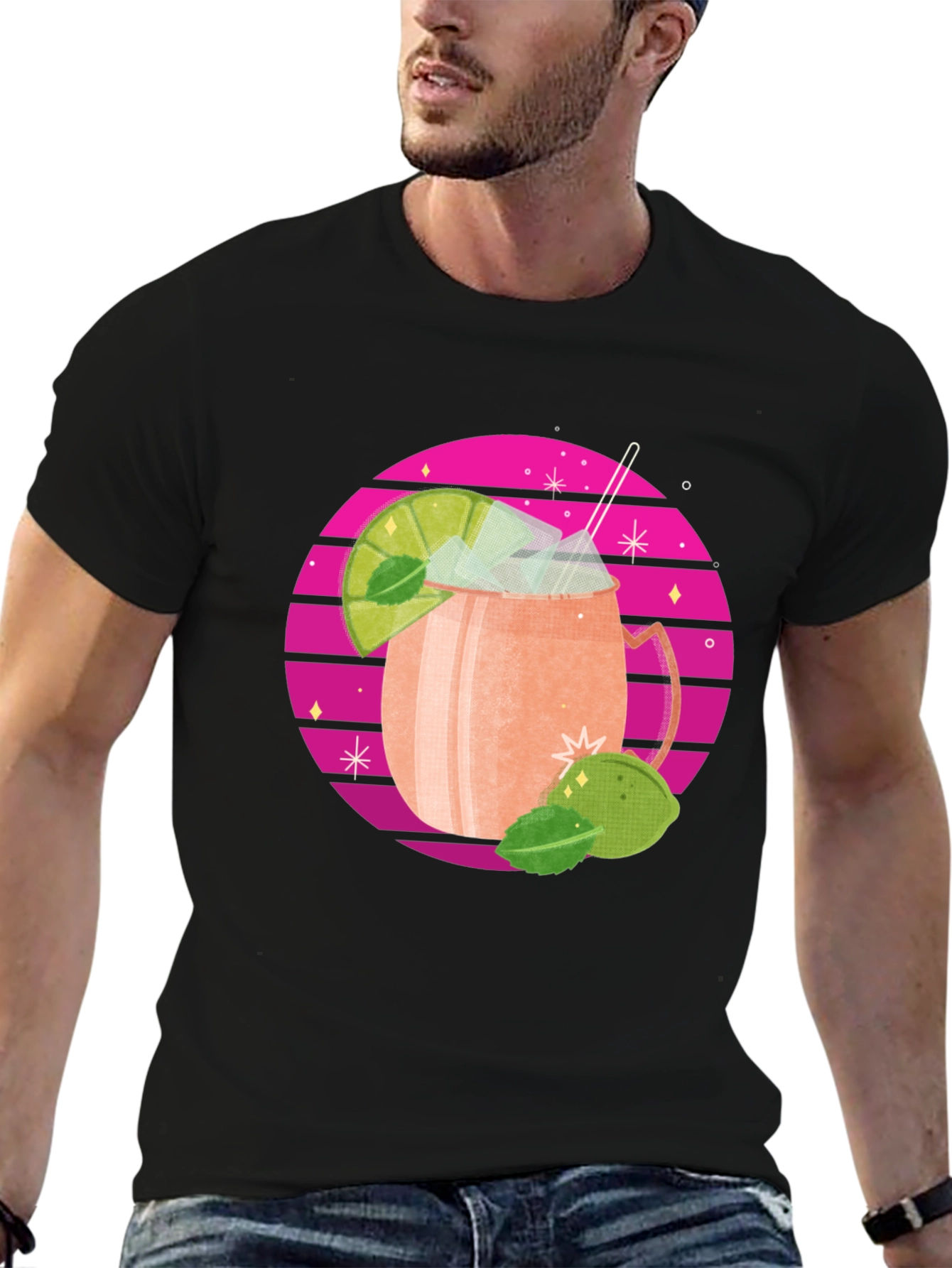 Retro Cocktail T-Shirt - Stylish Drink Design