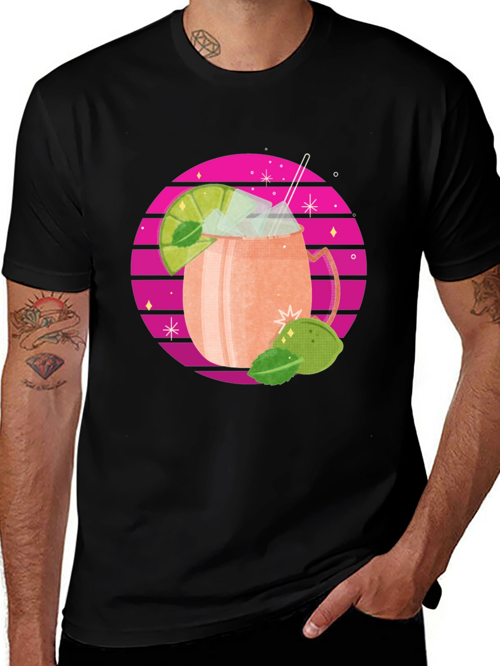 Retro Cocktail T-Shirt - Stylish Drink Design