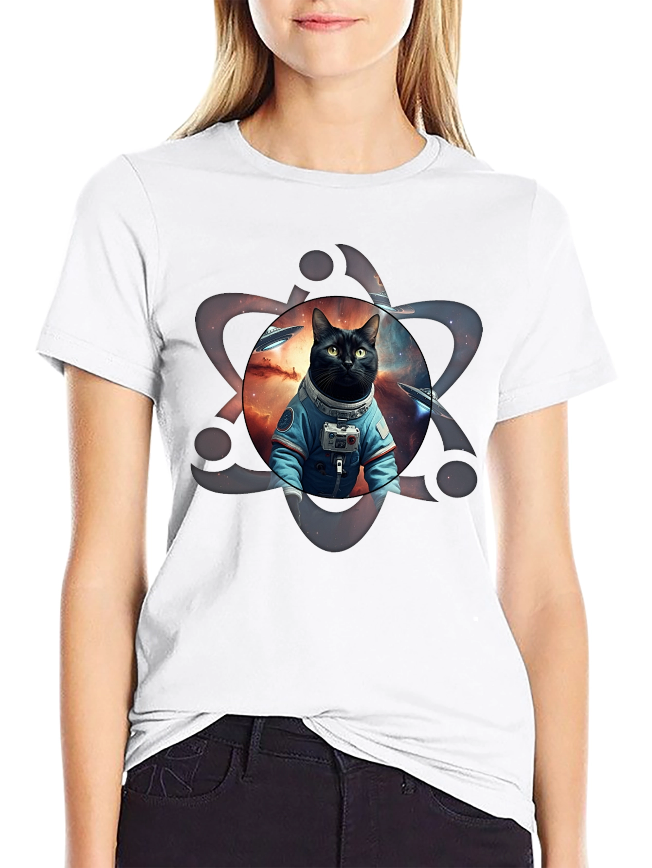 Cosmic Cat Astronaut Graphic Tee