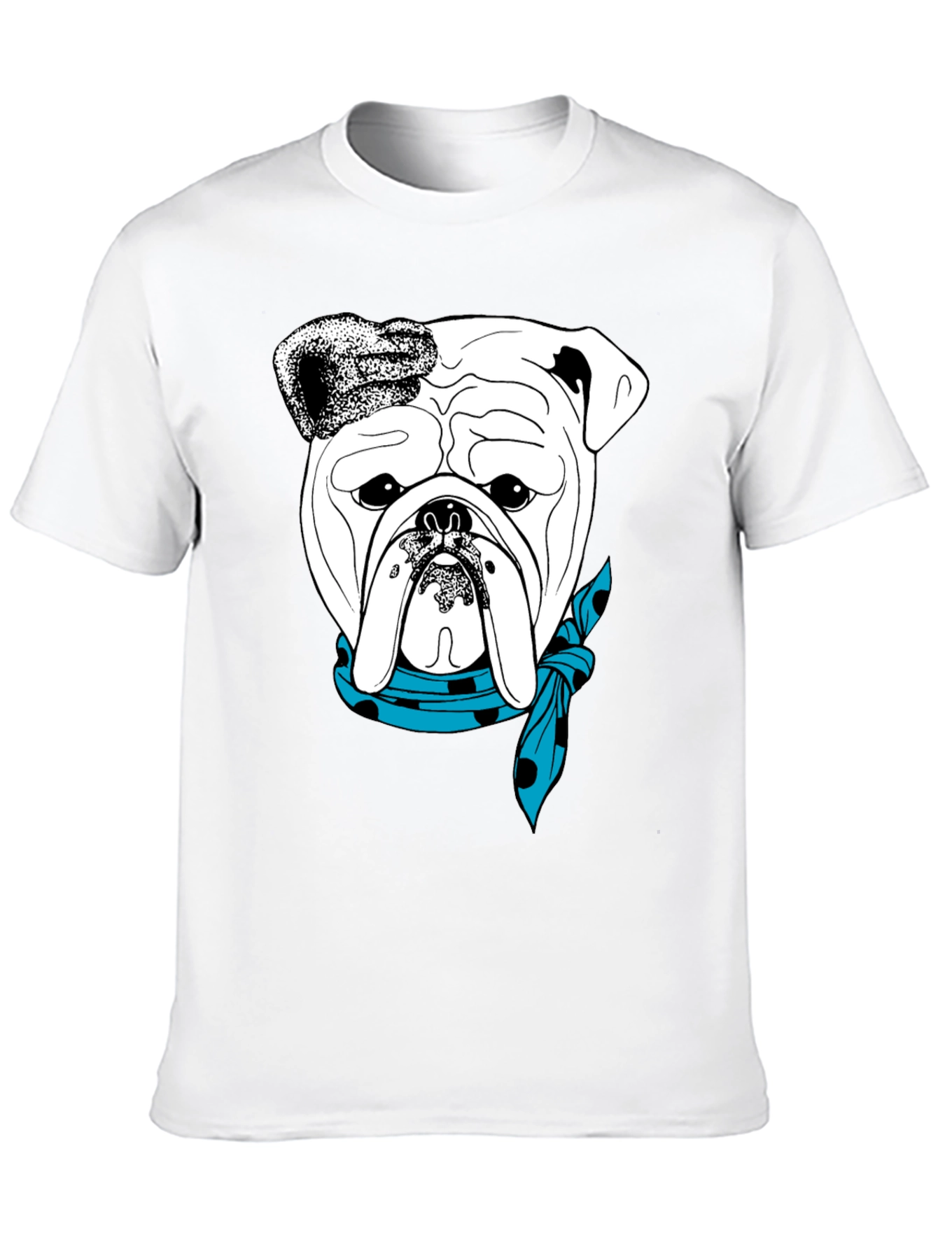 Bulldog Bandana Graphic Tee - Stylish Dog Lover T-Shirt