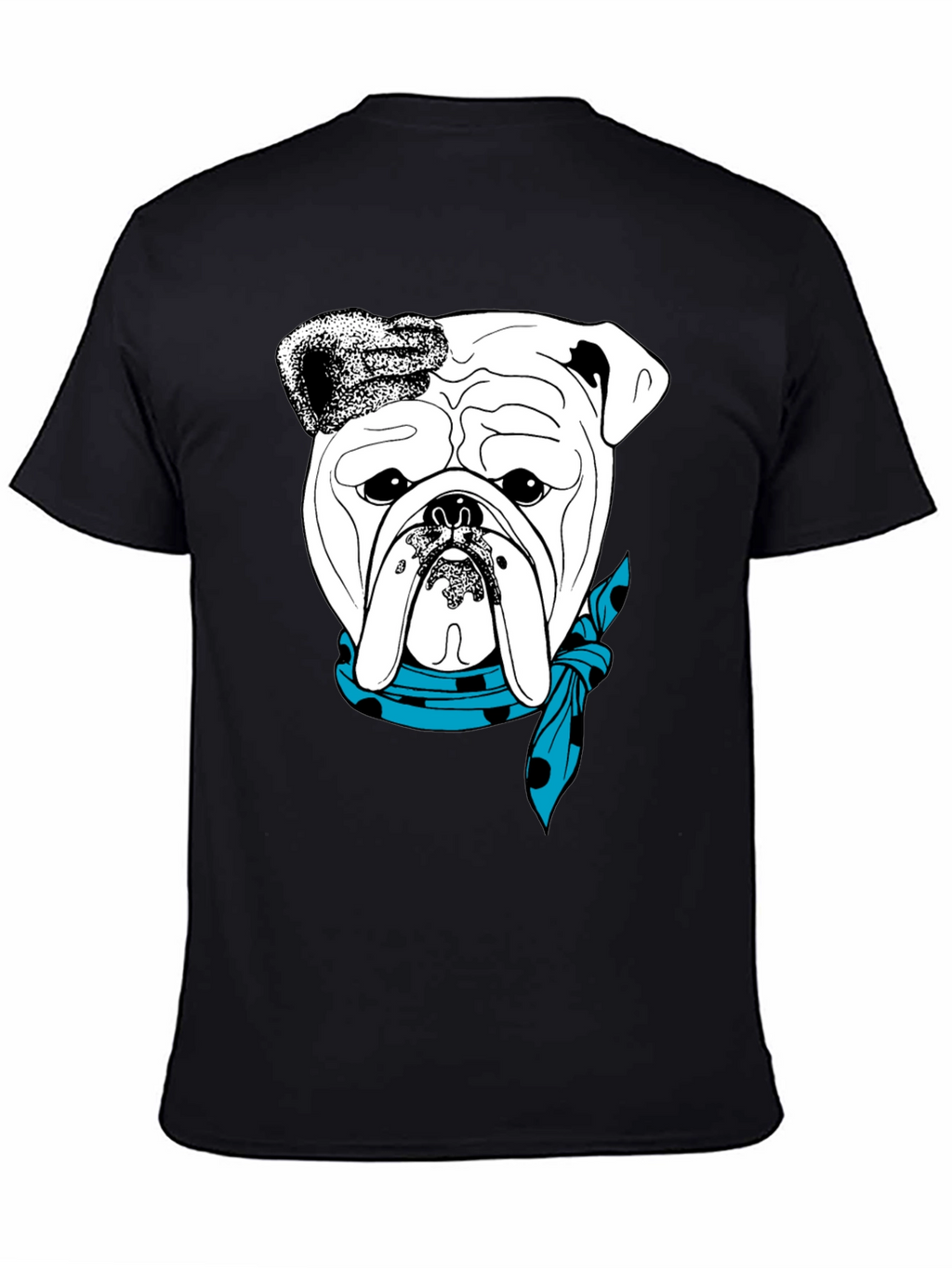 Bulldog Bandana Graphic Tee - Stylish Dog Lover T-Shirt