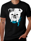 Bulldog Bandana Graphic Tee - Stylish Dog Lover T-Shirt