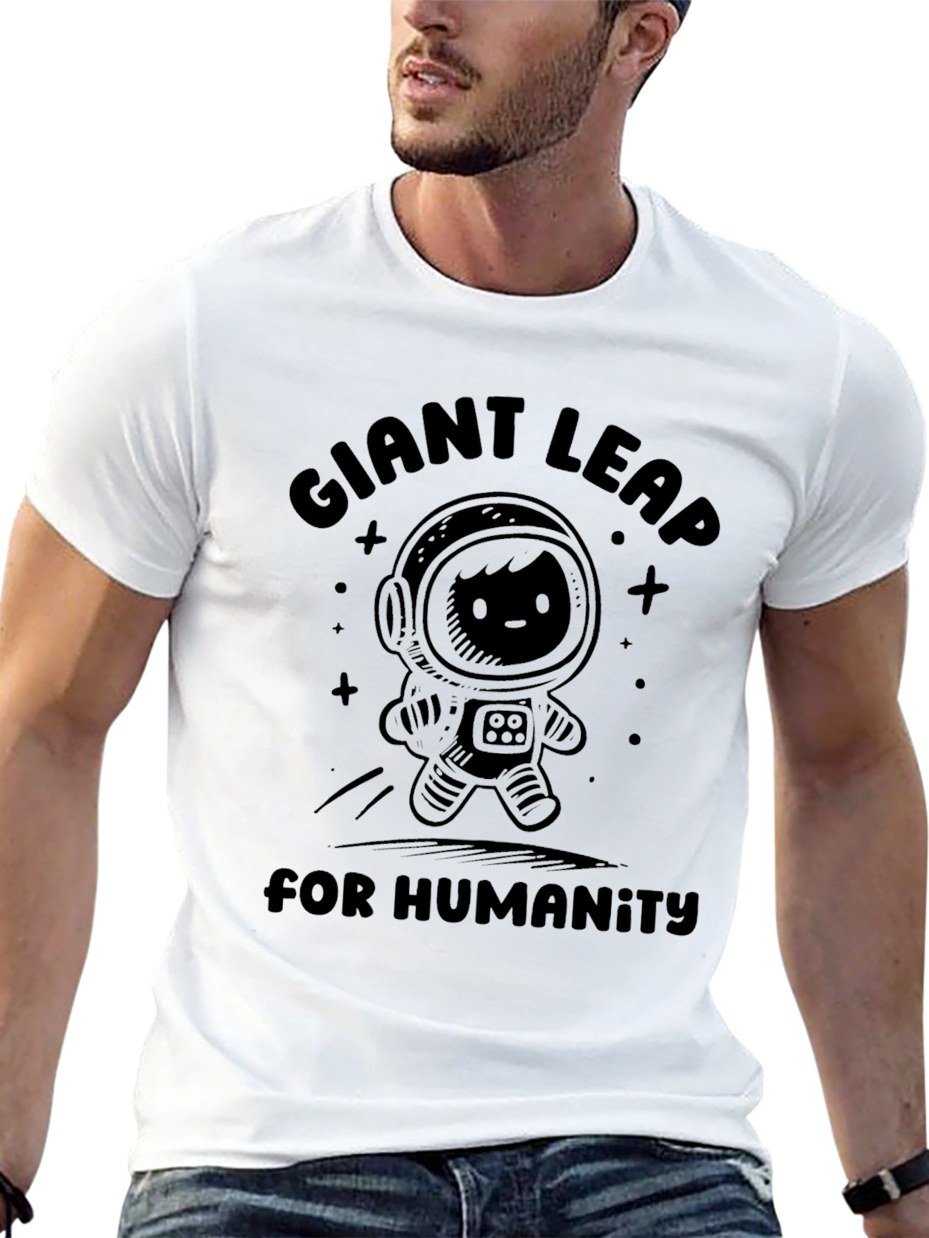 Giant Leap for Humanity Graphic Tee - Black
